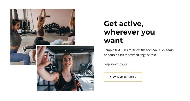 Personal training and group classes Elementor Template Alternative