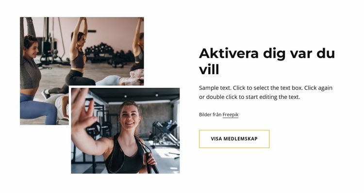 Personlig träning och grupplektioner Mall