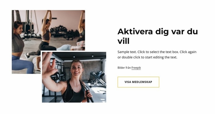 Personlig träning och grupplektioner Webbplats mall