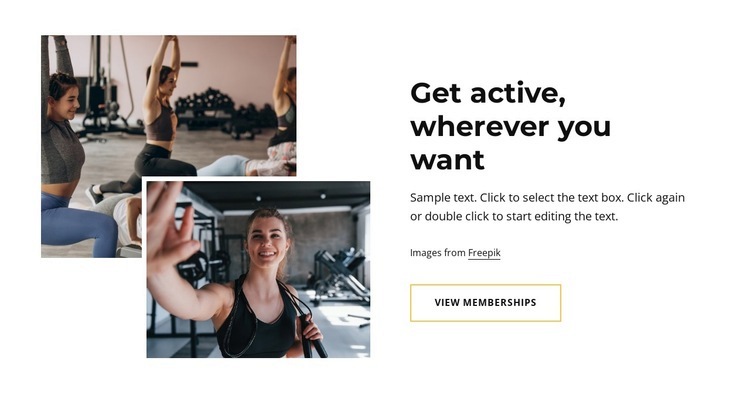 Personal training and group classes Web Page Design