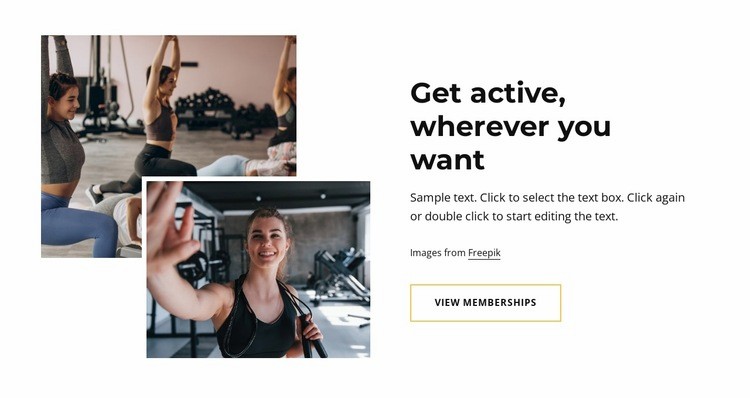 Personal training and group classes Wix Template Alternative