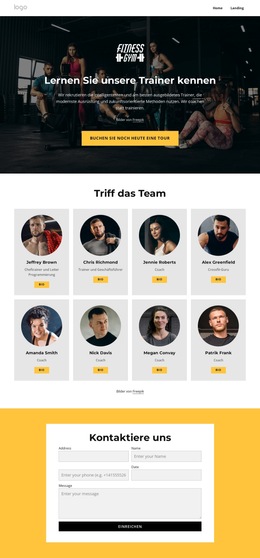 Lernen Sie Unsere Trainer Kennen – Website-Design-Vorlage