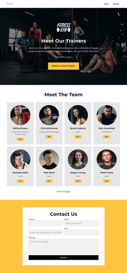 Meet Our Trainers - Modern One Page Template