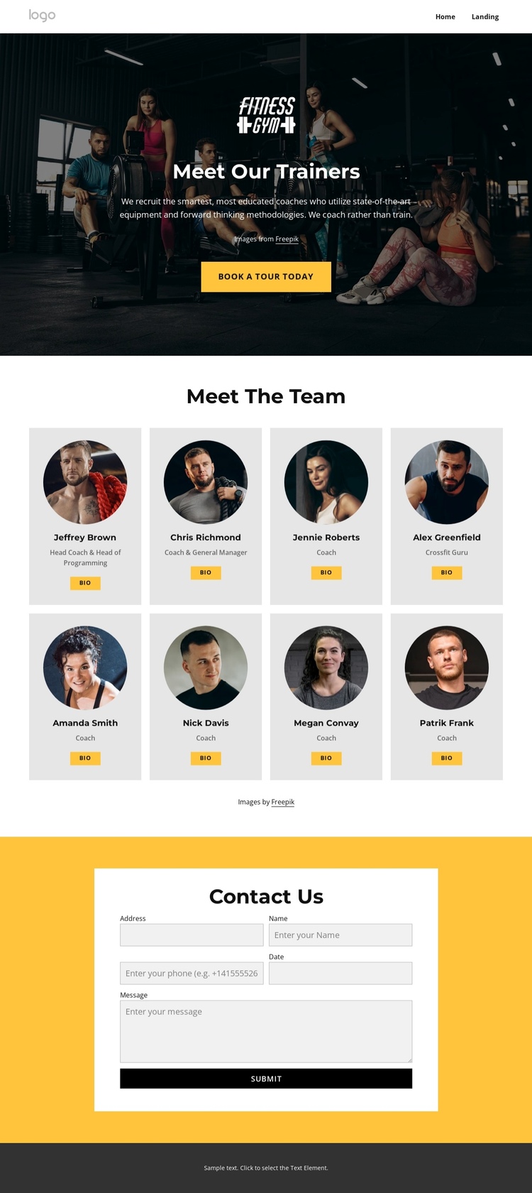 Meet our trainers One Page Template