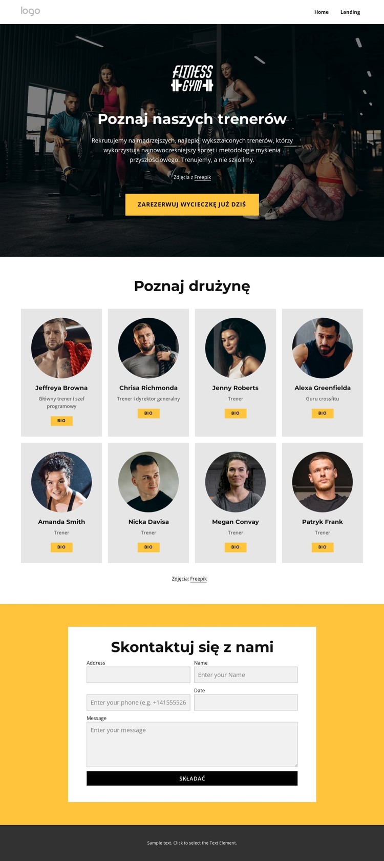 Poznaj naszych trenerów Szablon HTML