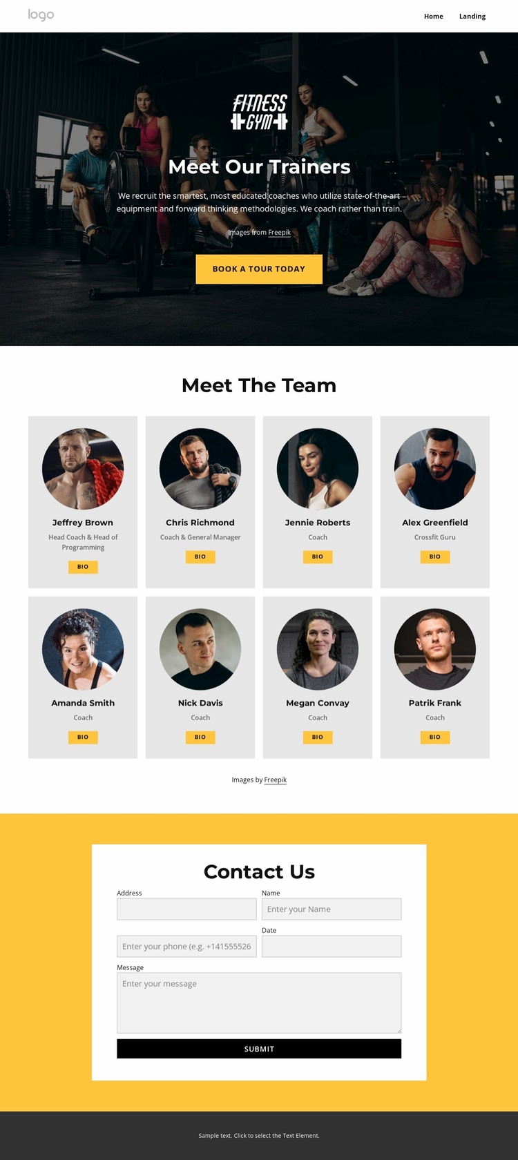 Meet our trainers Website Template