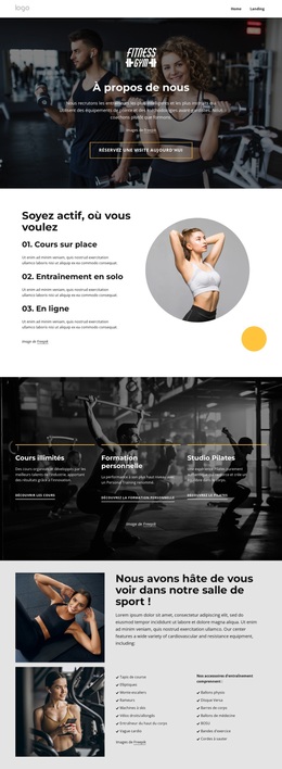 Centre De Sport Et De Bien-Être - Thème WordPress Professionnel