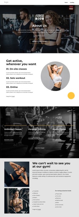 Sport And Wellness Center - Example Of Static Website