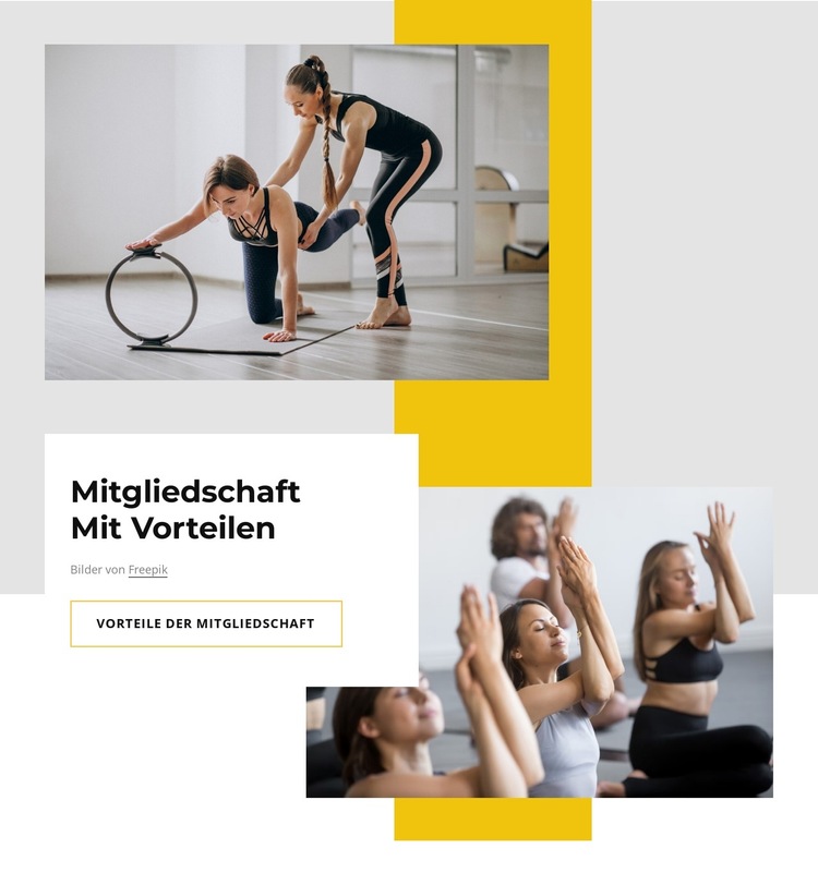 Mitgliedschaft im Sportverein mit Vorteilen Website-Vorlage