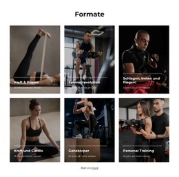 Unbegrenzte Fitness, Yoga, Schwimmen, Boxen - Einfaches Website-Design