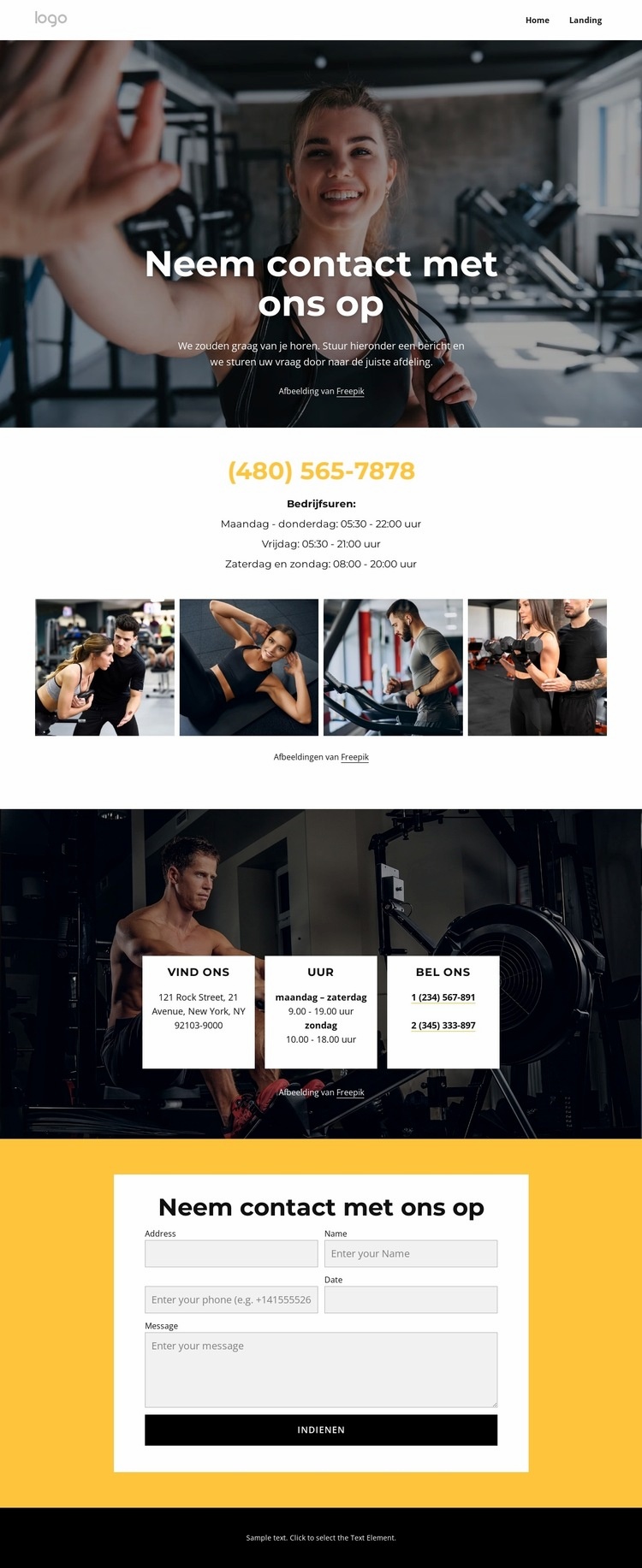 Personal training, groepslessen Html Website Builder