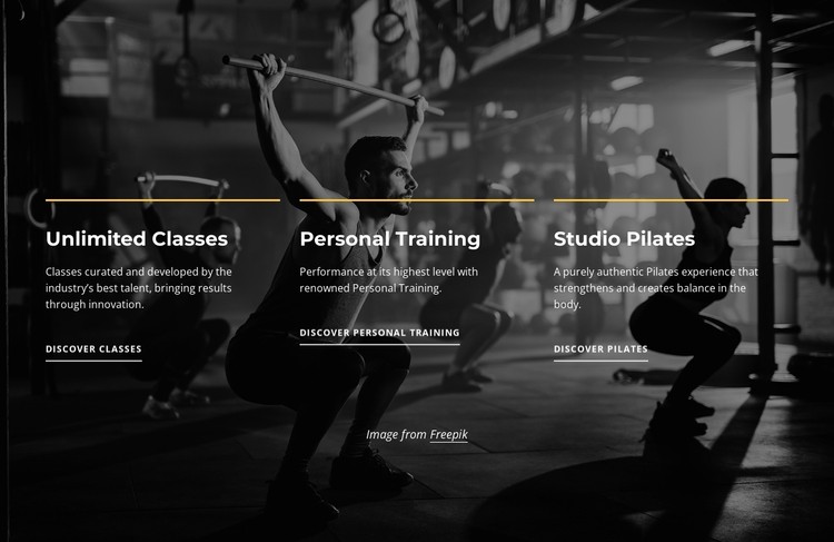 Unlimited sport classes CSS Template