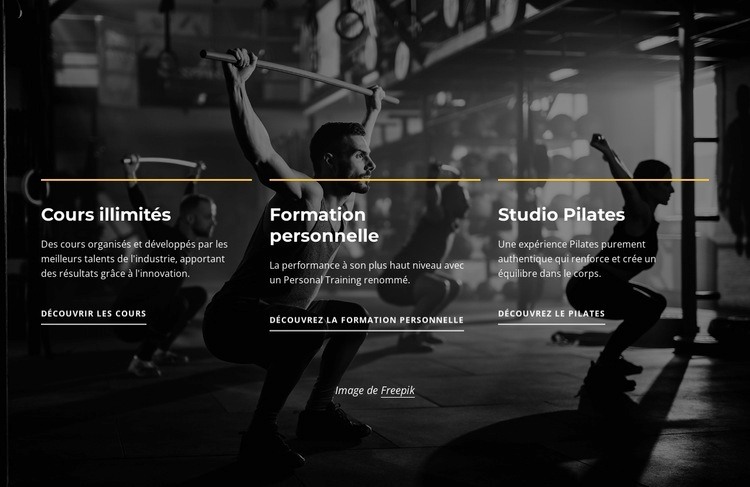 Cours de sport illimités Modèle HTML5