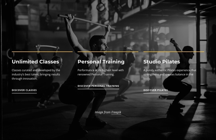 Unlimited sport classes Html Website Builder