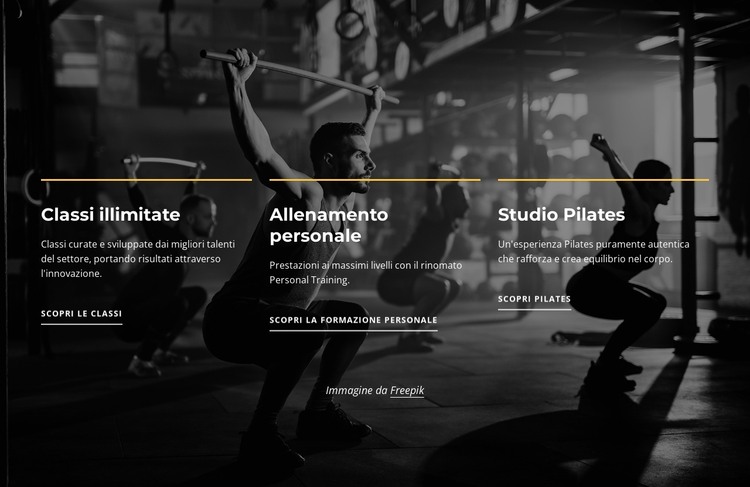 Lezioni sportive illimitate Modello HTML