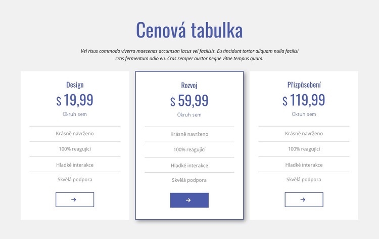 Čistá cenová tabulka Téma WordPress