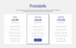 Saubere Preistabelle – Gebrauchsfertiges Website-Modell