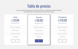 Tabla De Precios Limpia -Maqueta De Sitio Web Lista Para Usar