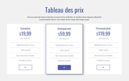 Tableau Des Prix Propre - Créateur De Site Web Par Glisser-Déposer