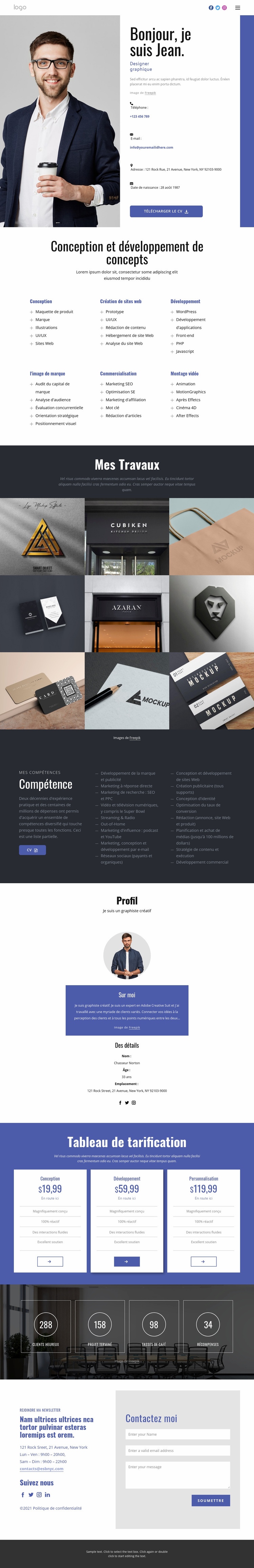 Design conceptuel Créateur de site Web HTML