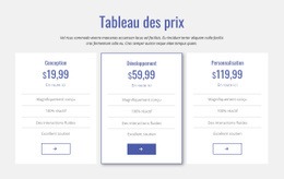 Tableau Des Prix Propre - Modèles De Sites Web