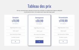 Page De Destination Exclusive Pour Tableau Des Prix Propre