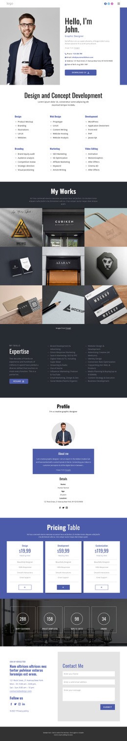 Personal website - Html Code Example by Nicepage