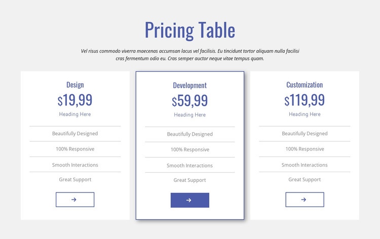 Clean pricing table Html Code Example