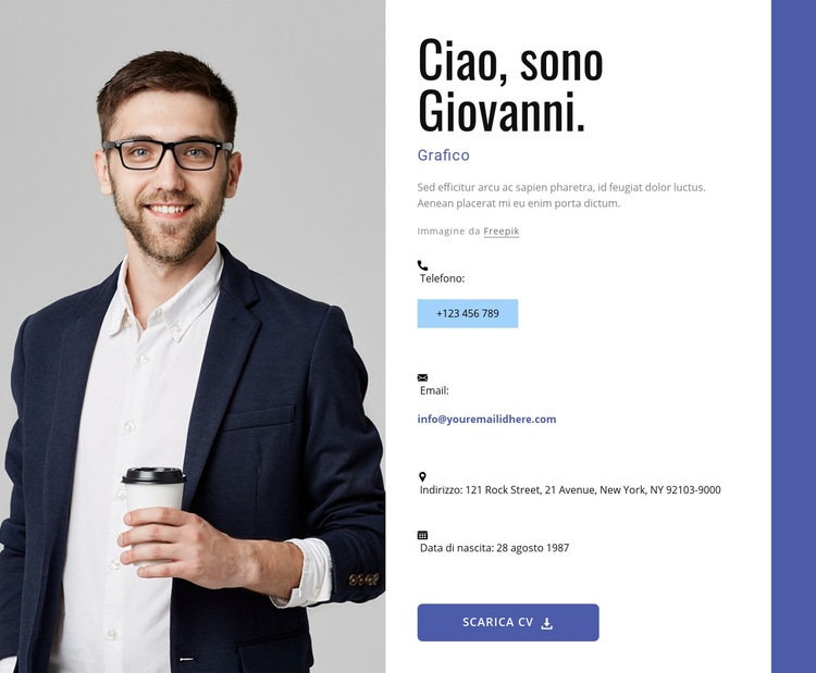 Creo siti web fantastici Modelli di Website Builder