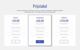 Schone Prijstabel -Klaar Voor Gebruik Websitemodel