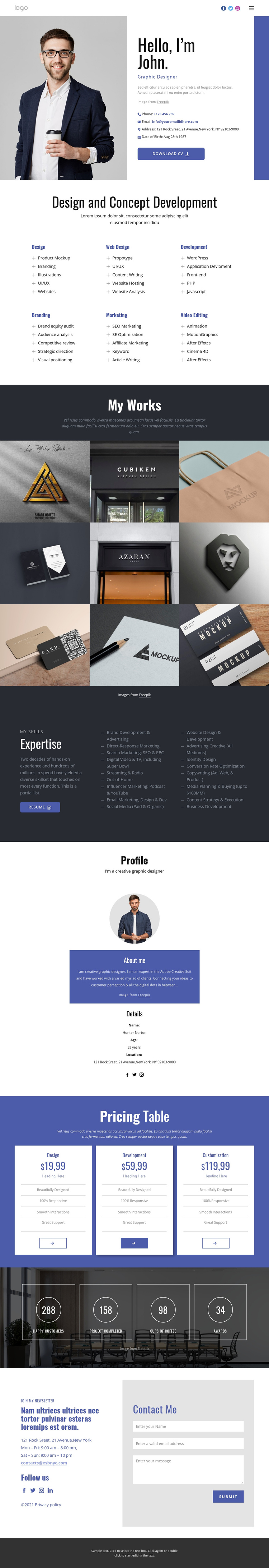 Conceptual design One Page Template