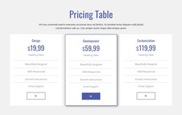 Clean Pricing Table