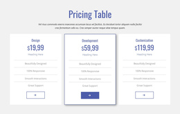 Clean Pricing Table