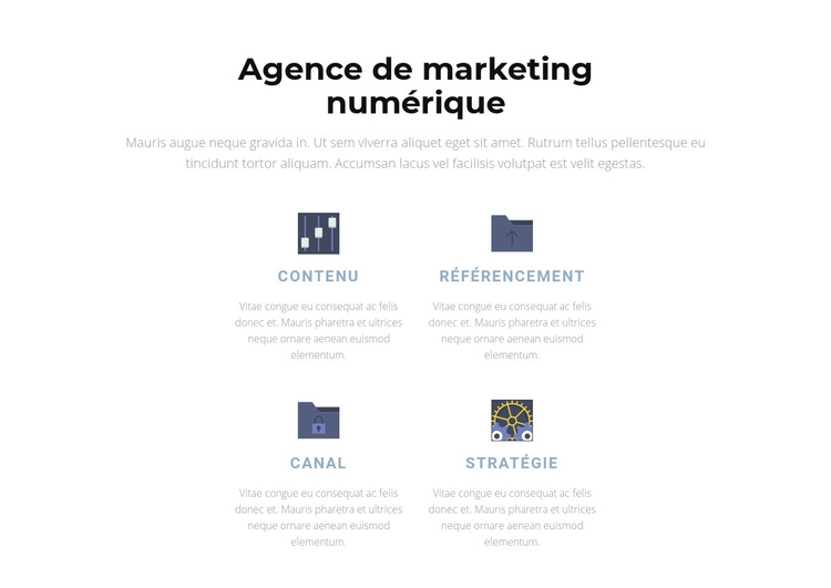 Marketing moderne Modèle de site Web