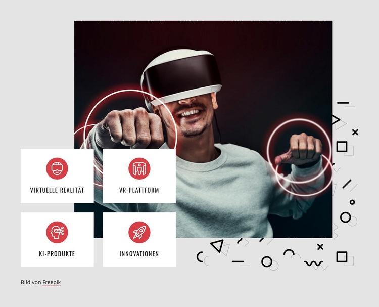 VR-Plattform Website design