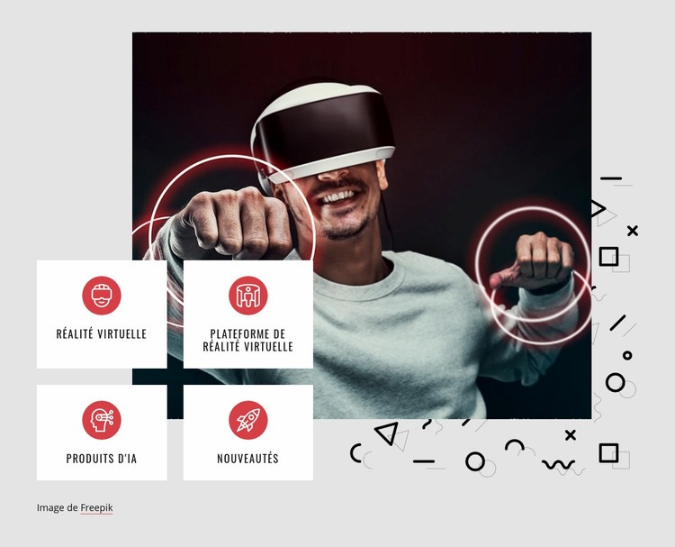 Plateforme de réalité virtuelle Maquette de site Web