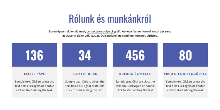 Cégünkről Weboldal sablon