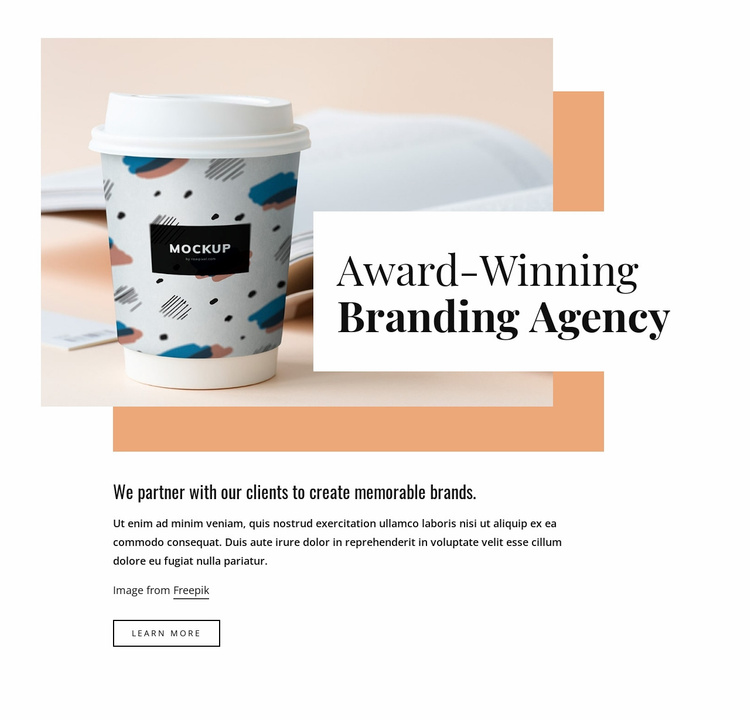 Brand and packaging design Website Template
