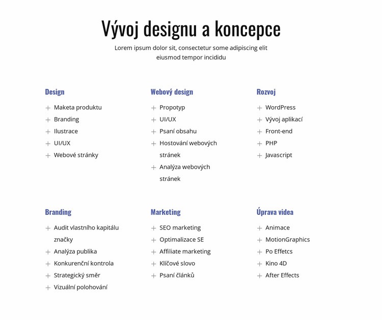 Vývoj designu a koncepce Téma WordPress