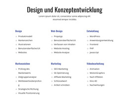 HTML-Seite Für Design- Und Konzeptentwicklung