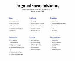 Design- Und Konzeptentwicklung – Gebrauchsfertige HTML5-Vorlage