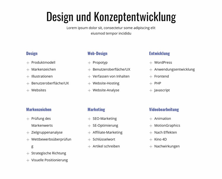 Design- und Konzeptentwicklung Website-Modell