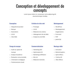 Page HTML Pour Conception Et Développement De Concepts