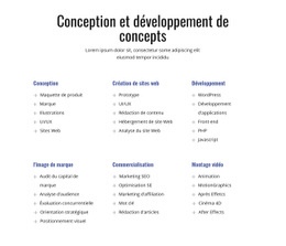 Conception Et Développement De Concepts – Modèle HTML5 Prêt À L'Emploi