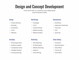 Design And Concept Development - HTML Builder