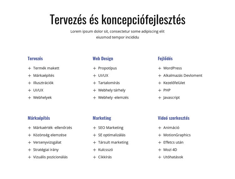 Tervezés és koncepciófejlesztés WordPress Téma