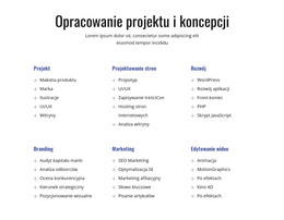 Strona HTML Dla Opracowanie Projektu I Koncepcji