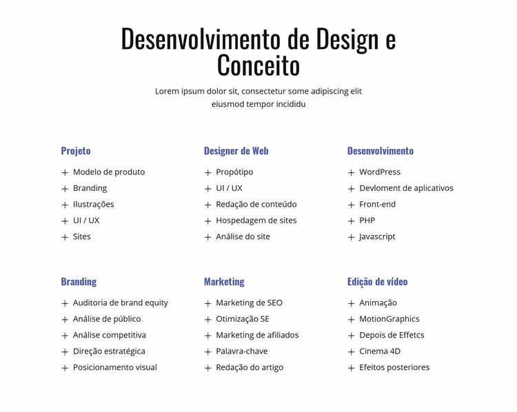 Desenvolvimento de design e conceito Template Joomla