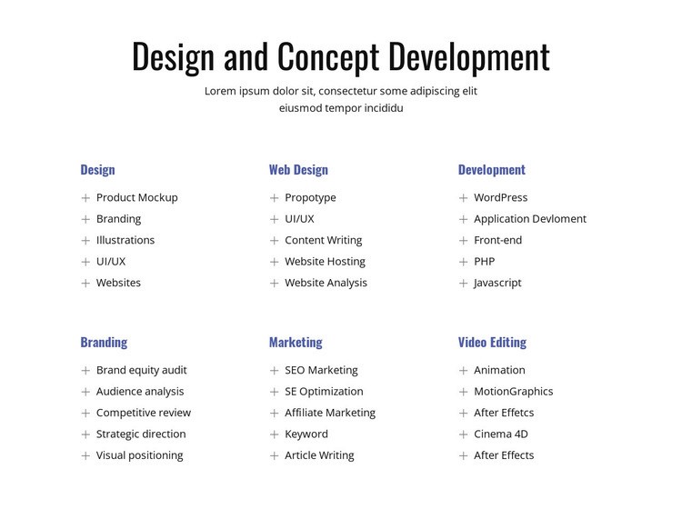 Design and concept development Squarespace Template Alternative