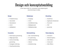HTML-Sida För Design Och Konceptutveckling